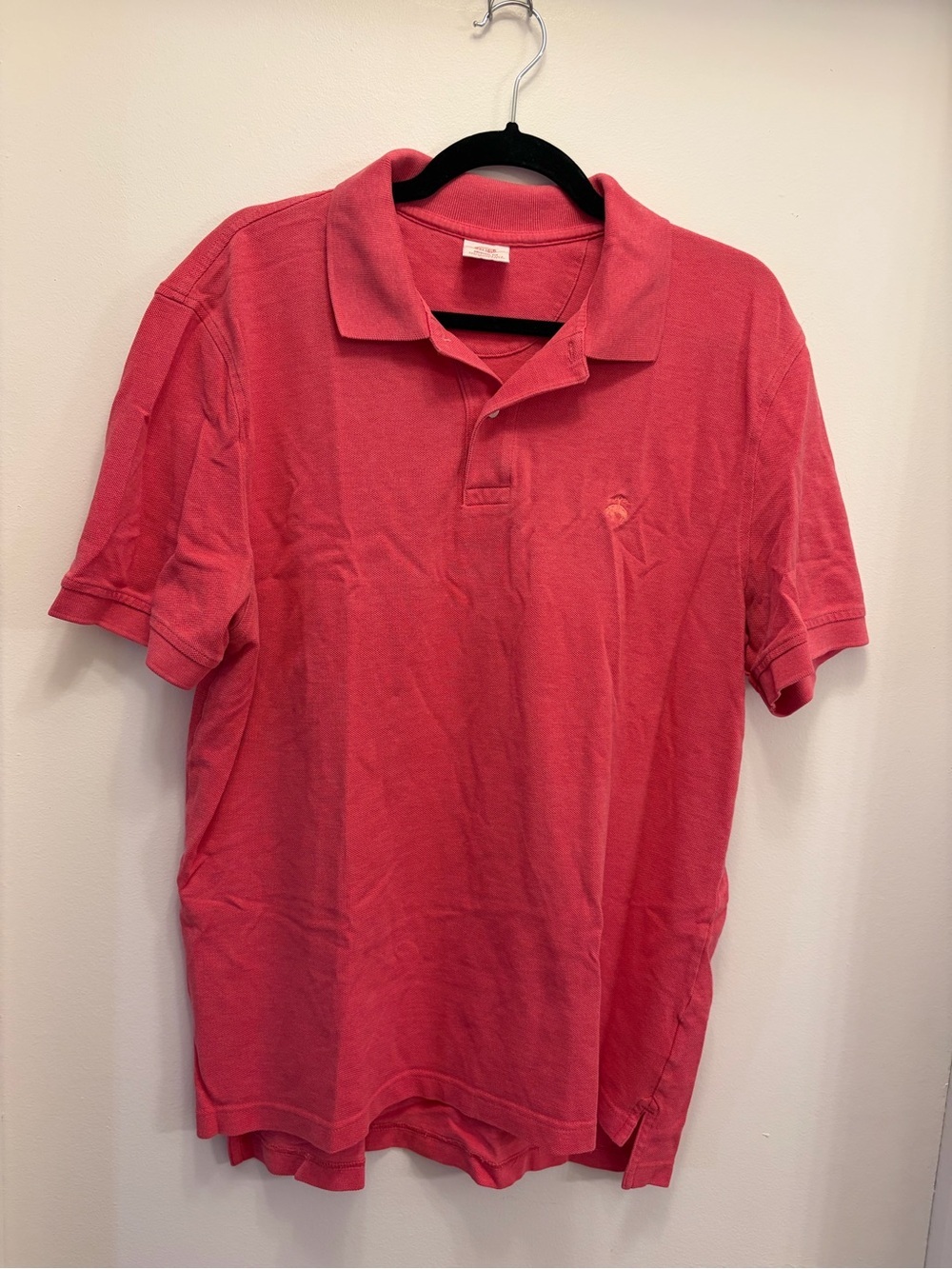 Brooks Brothers Polo Shirt Men's Large Heather Coral Pink 100% Cotton